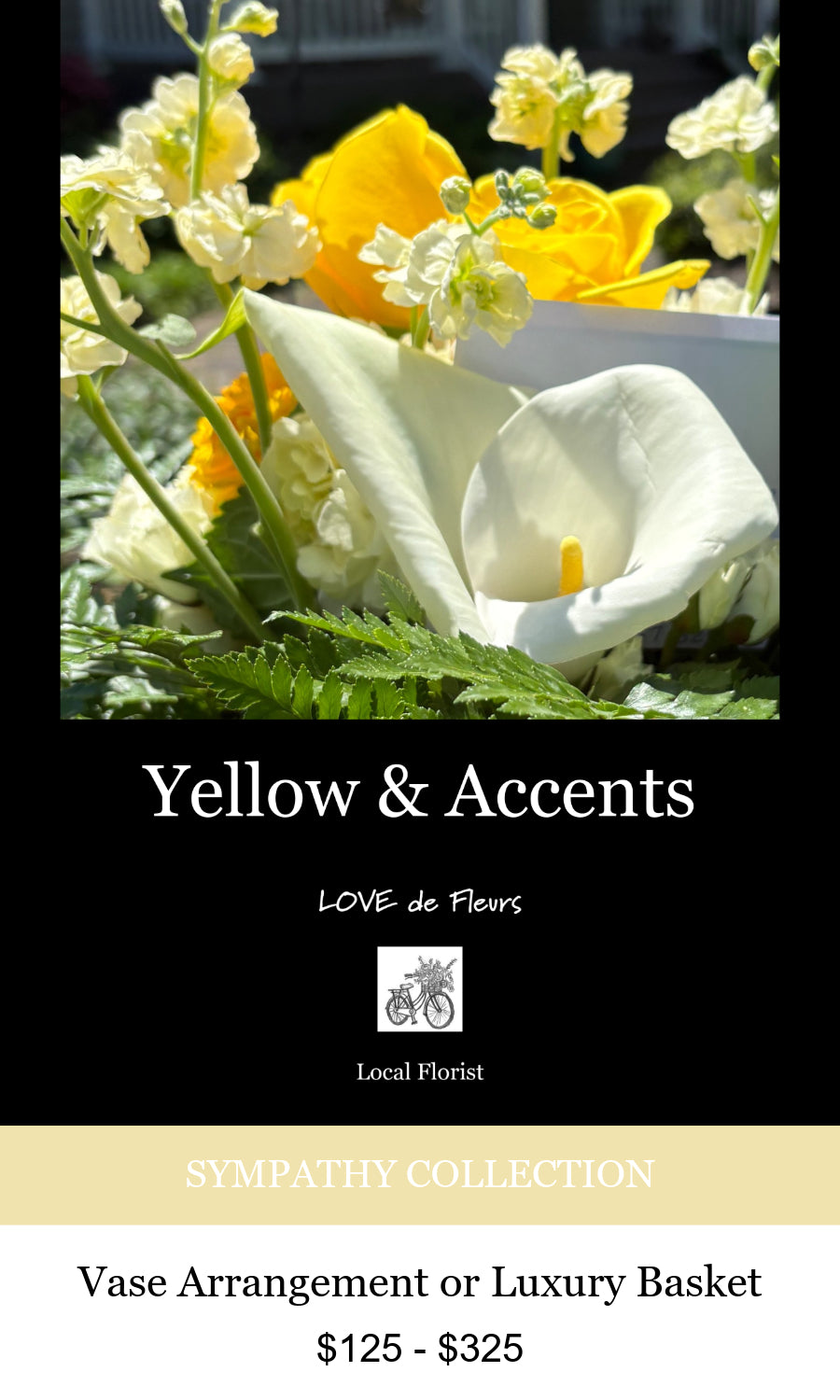 YELLOW & ACCENTS SYMPATHY FLOWERS