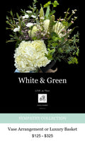 WHITE & GREEN SYMPATHY FLOWERS